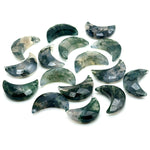 Load image into Gallery viewer, Natural Moss Agate Moon Shape Briolettes, AAA Moss Agate Moon Shape Beads, Tree Agate Moon Charms, Faceted Moon Shape Gemstone, 17 MM