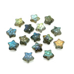Load image into Gallery viewer, AAA Hand Carved Labradorite Stars Shape Briolette, Flashy Labradorite Flower Carved Star Beads, 10 MM Loose Star Charms for Jewelry Making