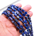Load image into Gallery viewer, Natural Lapis Lazuli Faceted Tumble Beads: 8" Gemstone Strand