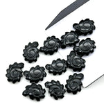 Load image into Gallery viewer, Natural Black Onyx Carved Shell Beads, Hand Carved Snail Shell Shape Gemstone, Seashell Charm, 16 MM Seashell Beads For Jewelry Making