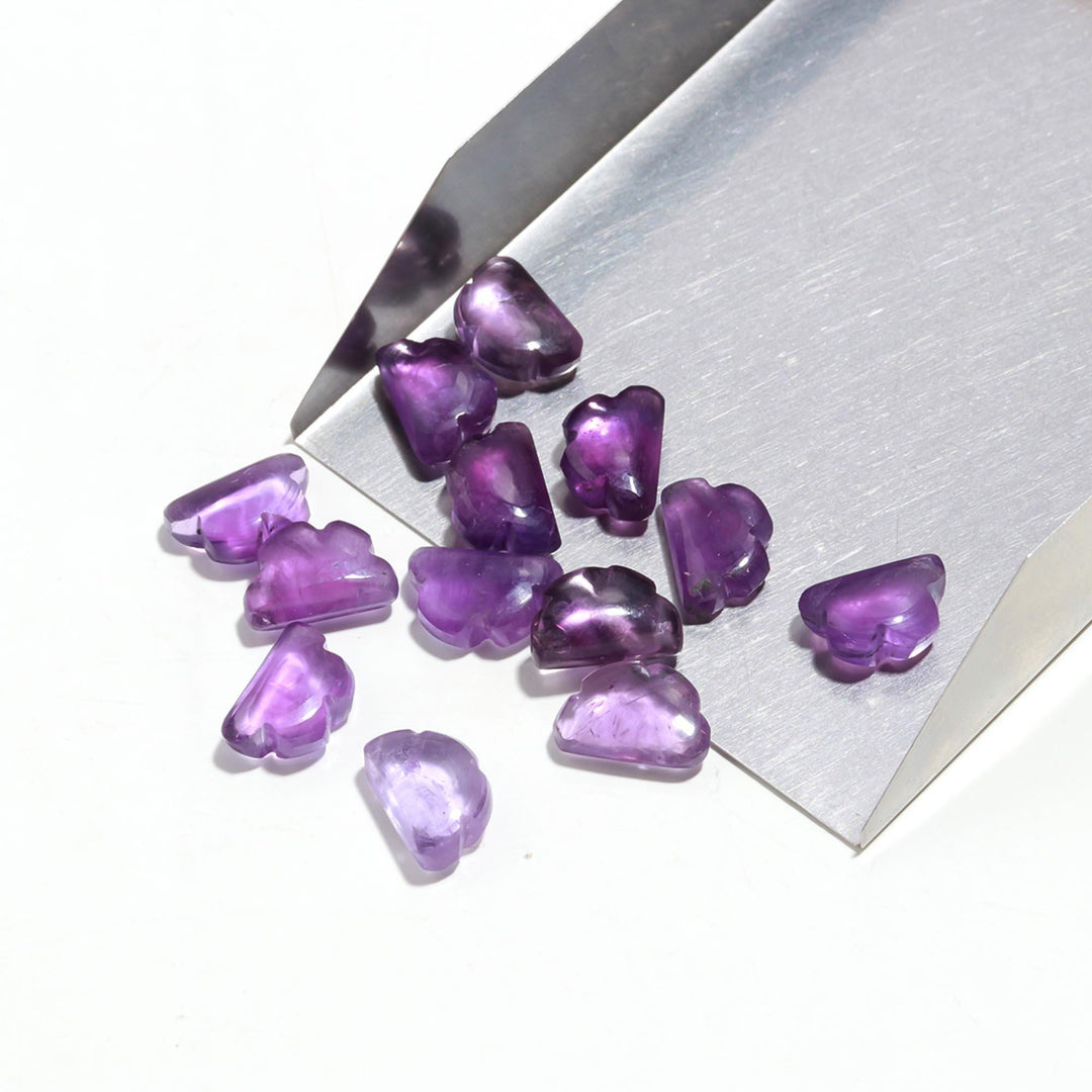 AAA Purple Amethyst Clouds Shape Beads, Natural Amethyst Smooth Cloud Shape Stones, Carved Amethyst Cloud Charms, 12 MM, Loose Briolettes
