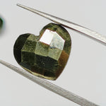 Load image into Gallery viewer, Faceted Pyrite Heart Briolettes: Hand Carved Gemstone Beads, 10mm