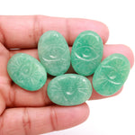 Load image into Gallery viewer, Amazonite Evil Eye Shape Carving, Green Amazonite Evil Eye Hand Carved Gemstone Beads for Jewelry Making, 25 MM Evil Charms