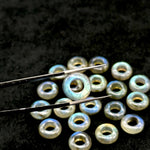 Load image into Gallery viewer, Labradorite Donut Gemstone Beads: 12mm Blue Fire Carved Jewelry