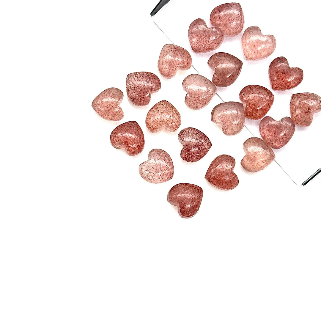 Smooth Pink Strawberry Quartz Heart Shape Beads, AAA Pink Quartz Heart Shape Briolette's, Hand Carved Gemstones, Jewelry Making Beads 8 MM