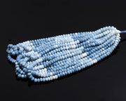 Shaded Blue Opal Smooth Rondelle Beads, Blue Opal Beads for Jewelry Making, Wholesale Loose Opal Beads, 8 MM Dyed Opal for Craft Making