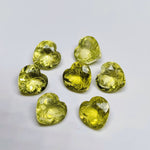 Load image into Gallery viewer, 2,6,7,8,9,10 Pcs Natural Lemon Quartz Heart Shape Carving, Hand Carved Gemstone, Heart Shape Gemstone, Carved Gemstone, 10 mm