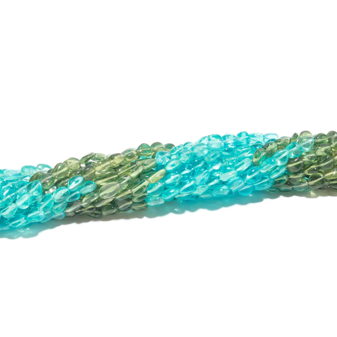Natural Blue & Green Apatite Oval Shape Beads, Smooth Apatite Oval Beads, 6-7 MM Oval Beads, Jewelry Making Wholesale Beads, Craft Supplies