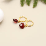 Load image into Gallery viewer, AAA Garnet Earrings, Natural Granet Faceted Heart Shape Earrings, Fancy Girls Jewelry, January Birthstone Gift, 8 MM Heart Jewelry for Her