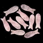 Load image into Gallery viewer, Natural Rose Quartz Handmade Fish Carving Beads, Pink Rose Quartz Healing Fish Shape Gemstones, 10X30 MM, Fish Charms For Jewelry Making