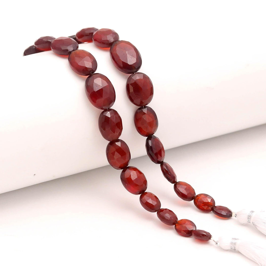 Natural Hessonite Oval Shape Beads, AAA+ Brown Hessonite Faceted Oval Beads for Jewelry Making, 9-17 MM Wholesale Loose Gemstone