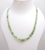 Load image into Gallery viewer, Green Emerald Oval Beads Necklace, Natural Emerald Beaded Necklace, Sterling Silver Gemstone Jewelry, Bridesmaid Necklace Gifts