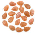 Load image into Gallery viewer, Natural Peach Moonstone Leaf Shape Briolettes, AAA Hand Carved Leaf Shape Gemstone Beads, Moonstone Leaf Beads, 14 MM Loose Leaf Charms