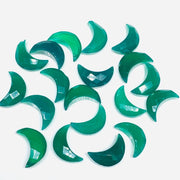 2,3,4,5,6,7, pcs Natural Green Onyx Hand Carved Moon Shape, Carved Moon Shape Gemstone For Jewellery, Moon Shape Briolettes 12X7 mm