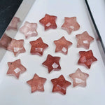 Load image into Gallery viewer, Natural Pink Strawberry Quartz Star Shape Briolettes, Star Shape Gemstone For Jewlery, Hand Carved Star Shape Charms, 10 MM, Star Shape Bead