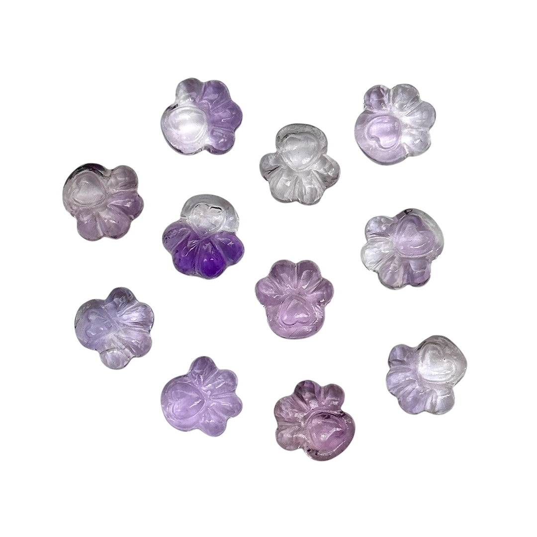 AAA+ Quality Natural Pink Amethyst Hand Carved Dog Paw, Gemstone Paw Carving, 13 MM Paw Charm, Dog Cute Purple Paws for Jewelry