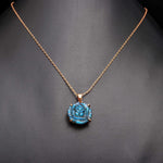 Load image into Gallery viewer, Carved Labradorite Flower Pendant, 19 mm Flower, Handmade Rose Flower Pendant, Healing Energy Gemstone Necklace For Her, Bridesmaid Gifts