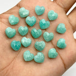 Load image into Gallery viewer, Faceted Amazonite Heart Briolettes: AAA Grade, 10mm Gemstone Charms