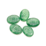 Load image into Gallery viewer, Strawberry Quartz Evil Eye Shape Carving, Green Crystal Evil Eye Hand Carved Gemstone Beads for Jewelry Making, 25 MM Carved Evil Stone