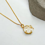 Load image into Gallery viewer, Natural Crystal Quartz Flower Pendant, Crystal Hand Carved Flower Necklace, Flower Gemstone Necklace For Her, 17 mm Flower, Bridesmaid Gifts