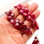 Load image into Gallery viewer, Ruby Faceted Heart Shape Beads, Red Ruby Corundum Heart Shape Carved Beads, 9-12 MM Hand Carved Heart Beads for Jewelry &amp; Craft Making