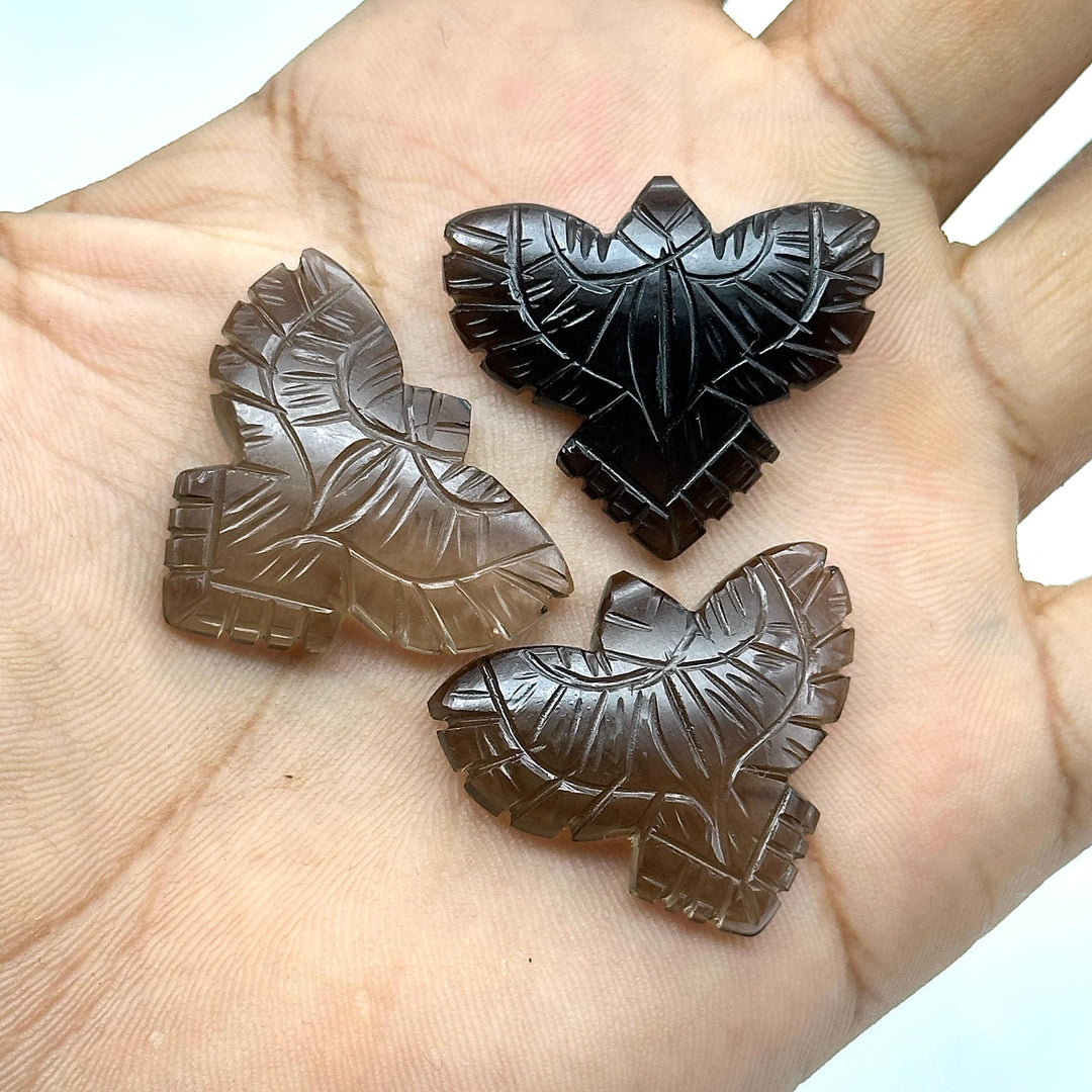 Natural Smoky Quartz Eagle Shape Stone, AAA Smoky Quartz Hand Carved Eagle Shape Gemstone, Jewelry Making, Bird Shape Beads, 30 MM