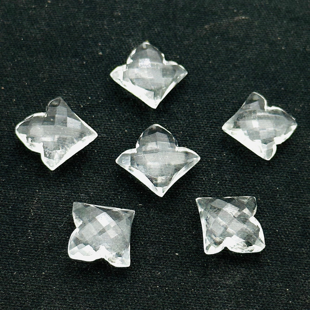2,3,4,5,6 Pcs 100% Natural crystal quartz fancy Shape Jewlery Making Loose Gemstone, faceted Gemstone, Gemstone for Jewlery 11X12 mm.