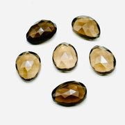 2,3,4,5pcs A-one Quality smokey quartz freeform Rosecut, faceted rosecut, gemstone for jewelry, jewelry making rosecut 10X14 mm