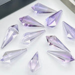 Load image into Gallery viewer, 2,3,4,5 pcs 100% Natural pink amethyst Fancy Shape Carved Gemstone, Loose Gemstone, pyramid Shape Gemstone Jewlery, Carved Gemstone 20x7 mm
