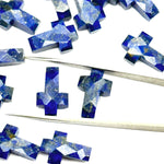 Load image into Gallery viewer, Lapis Lazuli Cross Shape Gemstone Beads, Faceted Cross Carving Beads, Healing Gemstone Beads, Holy Cross Loose Beads, Power Beads 15X10 MM