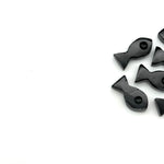 Load image into Gallery viewer, Natural Black Onyx Fish Charm Beads, Fancy Fish Shape Carved Gemstone, 7X14 MM Loose Gemstone Fishes For Jewelry, Healing Protection Beads