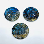 Load image into Gallery viewer, AAA Quality 100% Natural Labradorite Face Shape Carved Gemstone, Face Shape Carving, Carved Gemstone For Jewellery 25 mm