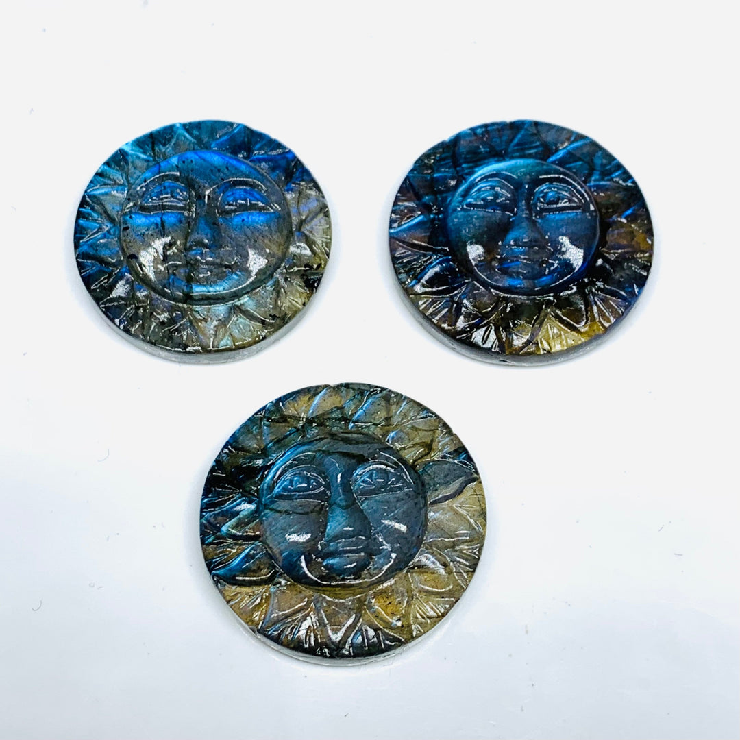 AAA Quality 100% Natural Labradorite Face Shape Carved Gemstone, Face Shape Carving, Carved Gemstone For Jewellery 25 mm