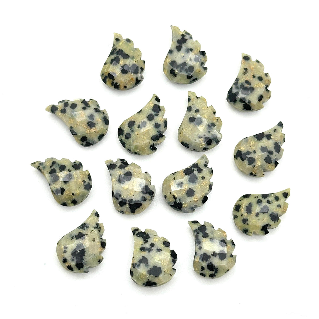 AAA Dalmatian Jasper Leaf Shape Beads, Jasper Leaf Shape Briolette's, Faceted Fancy Carvings for Jewelry, 11X15 MM, Wholesale Gemstones