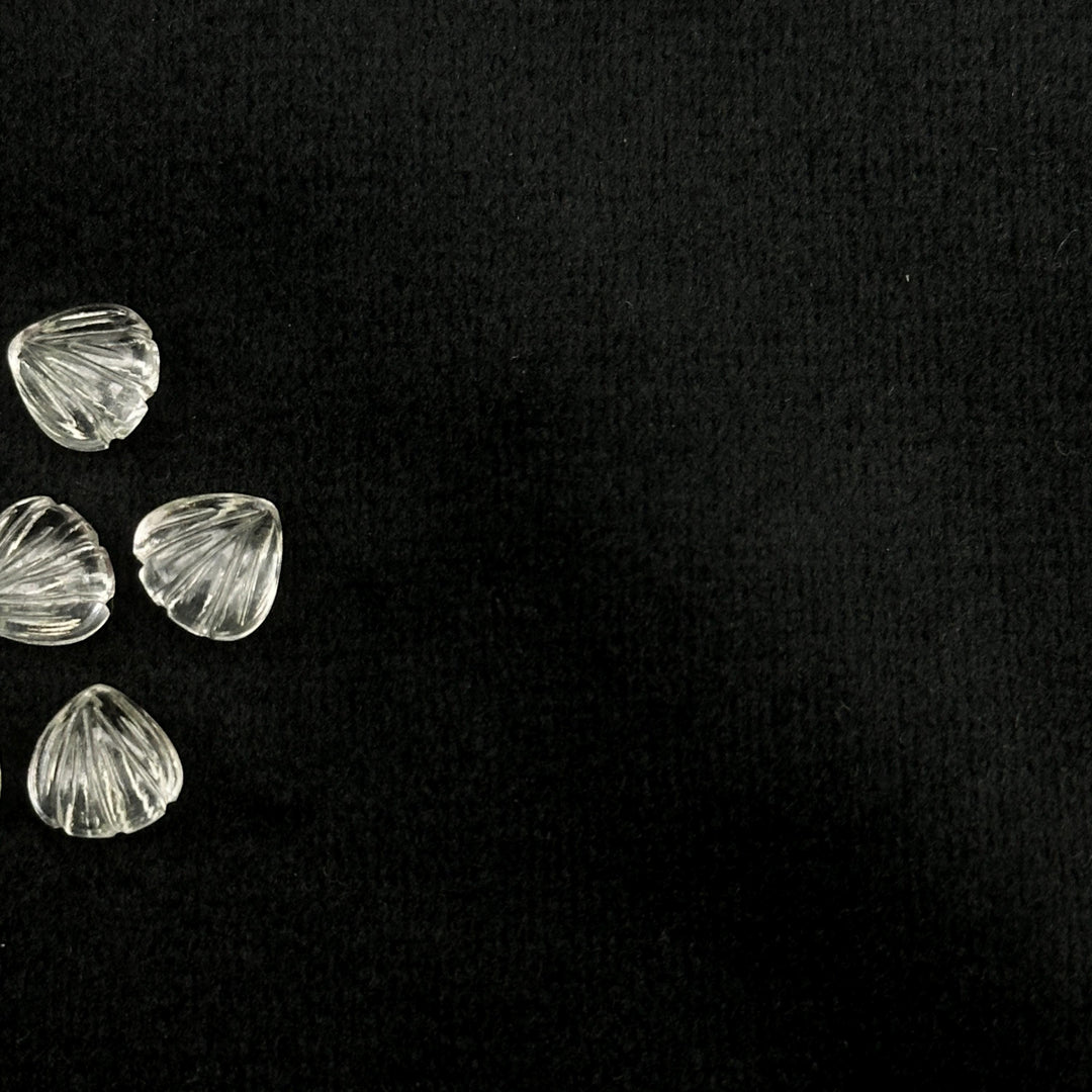 Natural Crystal Quartz Shell Shape Beads, 8 MM Hand Carved Seashells, Tiny Carved Beads, Shell Charms, Jewelry & Craft Making Gemstones