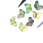 Load image into Gallery viewer, Carved Rainbow Fluorite Butterfly Shape Stones, Multi Fluorite Summer Butterfly Beads, Gemstone Charms Beads for Jewelry Making, 11X18 MM
