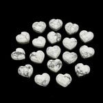 Load image into Gallery viewer, White Howlite Heart Shape Briolette's, Howlite Faceted Heart Shape Beads, Hand Carved Gemstone, Jewelry Making Charms, 10 MM