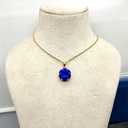 AAA Lapis Lazuli Flower Pendant, Blue Lapis Gemstone Necklace For Her, 17 mm Flower, Birthday Gift For Women, Bridesmaid Gift Necklace