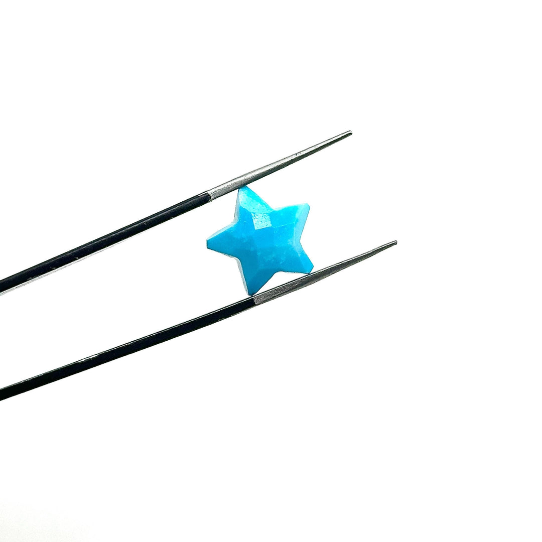 AAA Blue Turquoise Star Shape Briolettes, Turquoise Faceted Star Beads, Wholesale Loose Beads for Jewelry, 12 MM, Hand Carved Star Charms