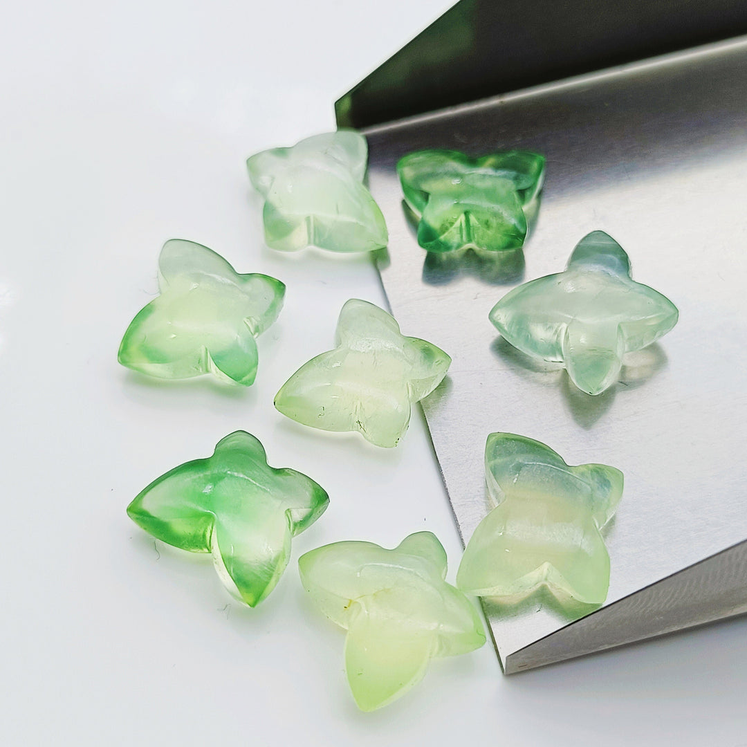Beautiful Green Chalcedony Butterfly Shape Gemstone Beads, Hand Carved Butterfly Shape Beads, Smooth Fancy Beads For Jewelry, 13X9-14X10 MM