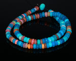 Load image into Gallery viewer, Multi Disco Ethiopian Opal Smooth Beads, AAA Multi Opal Rondelle Beads, Multi Rainbow Fire Beads, Loose Opal Beads, 6-8 MM, Blue &amp; Pink Opal