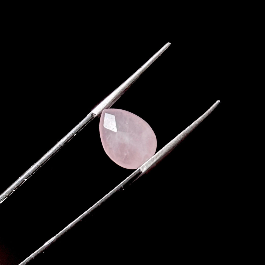 AAA+ Quality Rose Quartz Faceted Pear Shape Beads, 9X12 MM Natural Rose Quartz Briolette's Beads, Matched Pairs, Jewelry Making Beads