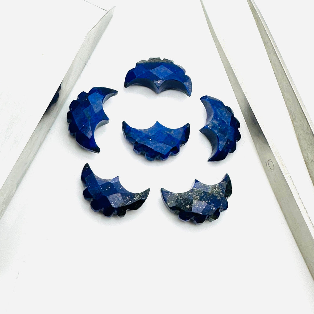 Faceted Lapis Lazuli Eagle Gemstone: Hand Carved Fancy Shape (16X10 mm)
