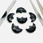 Load image into Gallery viewer, 2,3,4,5,6 Pcs Natural black onyx faceted eagle Shape gemstone, Faceted Hand Carved eagle gemstone, fancy Shape Gemstone,16X10 mm