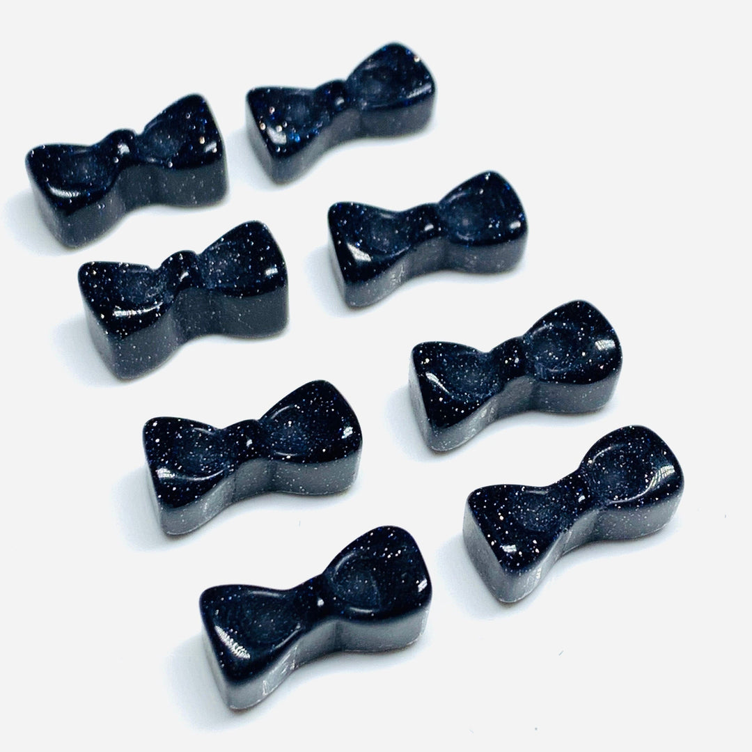 2,3,4,5 Pcs Black Sunstone Hand Carved Bow Shape, Bow Shape Gemstone For Jewellery, Bow Shape Gemstone, 12X6 mm