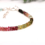 Load image into Gallery viewer, Multi Tourmaline Beads Bracelet, Natural Tourmaline Handmade Bracelet, Watermelon Tourmaline Bracelet For Her, 4 MM Beads, Gift for Women's
