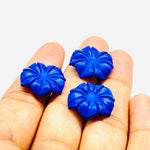 Load image into Gallery viewer, Dainty Lapis Lazuli Flower Shape Carved Gemstone, Blue Lapis Flower Shape Carving, Gemstone For Jewlery 17 mm, Craft Making Flower Charm