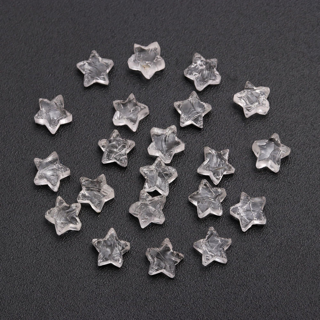New!! Natural Crystal Quartz Rough Star Shape Beads, Clear Crystal Quartz Star Shape Gemstone For Jewlery, Loose Star Beads 10 MM, Raw Stars