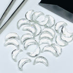 Load image into Gallery viewer, Faceted Crystal Quartz Moon Beads: Carved Gemstone Celestials (12mm)