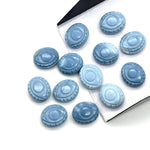 Load image into Gallery viewer, Blue Opal Evil Eye Gemstone Beads, Hand Carved Briolettes (12mm)